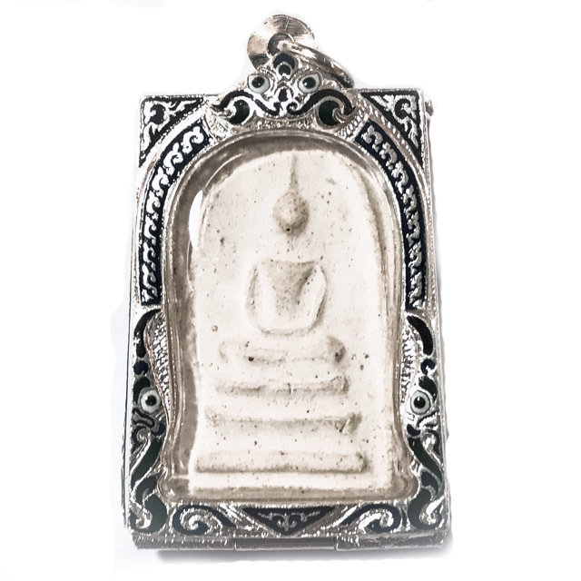 Pra Somdej Sam Chan Pim Gaes Talu Sum 2506 BE Solid Silver Casing 2 Blessing Ceremonies 234 Guru Masters - Wat Prasat 03194