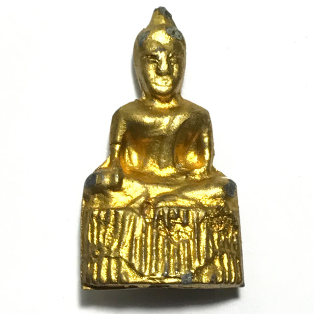 Pra Pim Praput Chin Dtakua Galai Tong Fang Khiaw Hmaa Pha Circa 2460 BE Buddha Amulet with Wolf Tooth - Luang Por Dam - Wat Kuti 03351