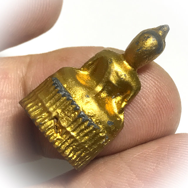 Pra Pim Praput Chin Dtakua Galai Tong Fang Khiaw Hmaa Pha Circa 2460 BE Buddha Amulet with Wolf Tooth - Luang Por Dam - Wat Kuti