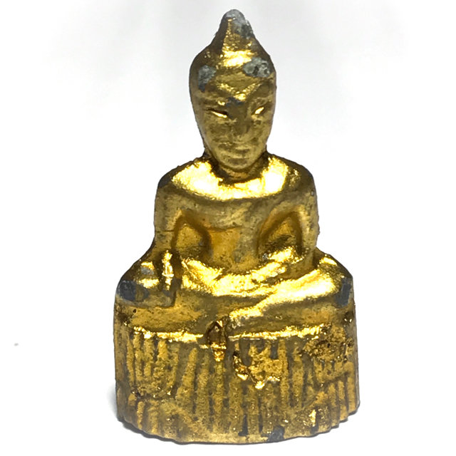 Pra Pim Praput Chin Dtakua Galai Tong Fang Khiaw Hmaa Pha Circa 2460 BE Buddha Amulet with Wolf Tooth - Luang Por Dam - Wat Kuti