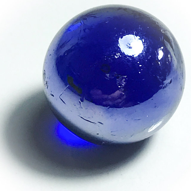 Look Gaew Sarapat Neuk Blue Crystal Wishing Ball 1 Cm - Luang Por Opasi - Asrom Bang Mot 2490 BE