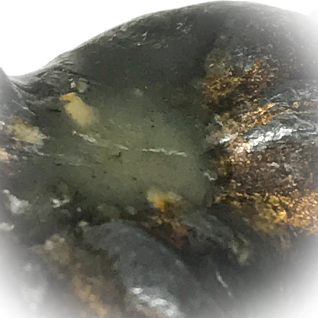 Praput Chin Dtakua Fang Khiaw Hmaa Pha 2460 BE Lead Buddha with Wolf Tooth & Victory Candlewax Luang Por Dam