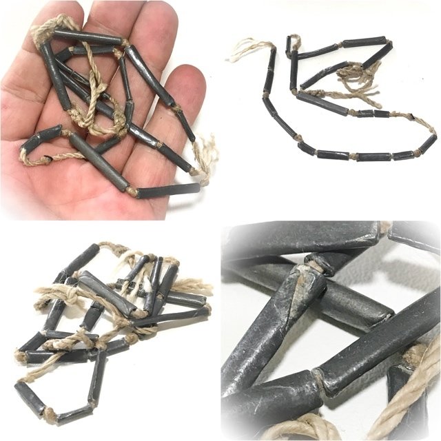 Chueak Takrut Sip Gao Dork 19 Leaden Yantra Scrolls on Cord Luang Por Mui Wat Don Rai