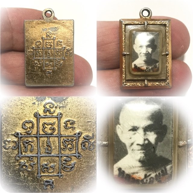 Locket Roop Tai 3 Takrut Sam Kasat 2510 BE Amulet for Protection, Prosperity and Mercy Charm Luang Por Mum Wat Prasat Yer