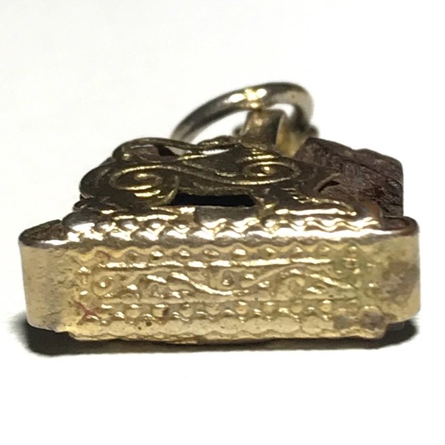 Singh Mai Gae Carved Sacred Wood Himapant Lion Brass Frame Circa 2500 BE Luang Por Horm Wat Chak Hmak