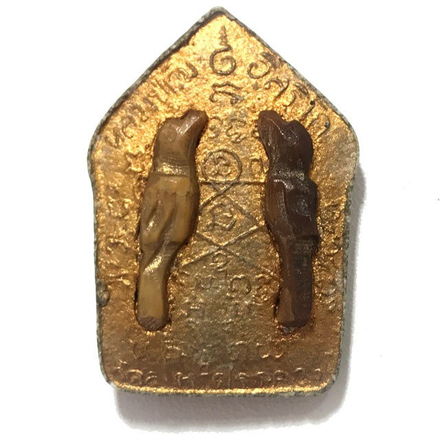 Khun Phaen Prai Kumarn Luang Phu Tim 2515 BE Nuea Khaw Ta Bronze Fang Sariga Koo With Certificate