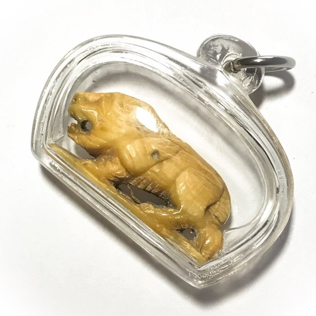 Suea La Hyuea Nga Gae Carved Tiger Hunting Prey Luang Por Heng Circa 2460 BE Wat Khao Din