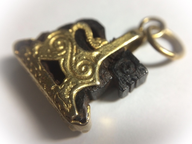 Carved Sacred Wood Singha Himapant Lion Brass Frame Circa 2500 BE Luang Por Horm Wat Chak Hmak