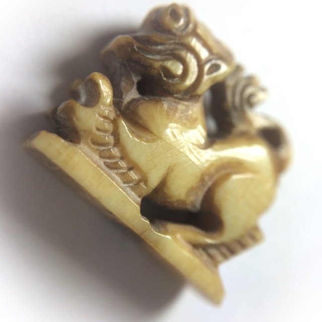 Paya Kochasri Nga Gae Carved Elephant-Lion 3rd Prize Winner & Certificate Free EMS Luang Por Heng Wat Khao Din