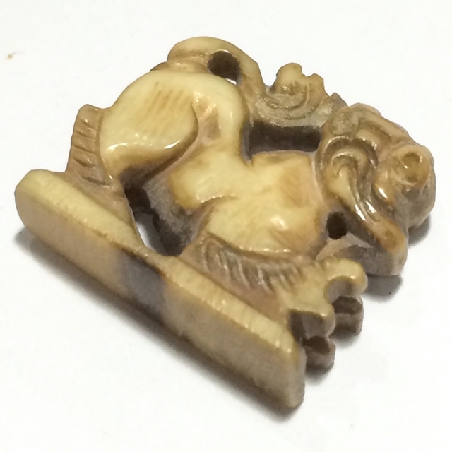 Paya Kochasri Nga Gae Carved Elephant-Lion 3rd Prize Winner & Certificate Free EMS Luang Por Heng Wat Khao Din