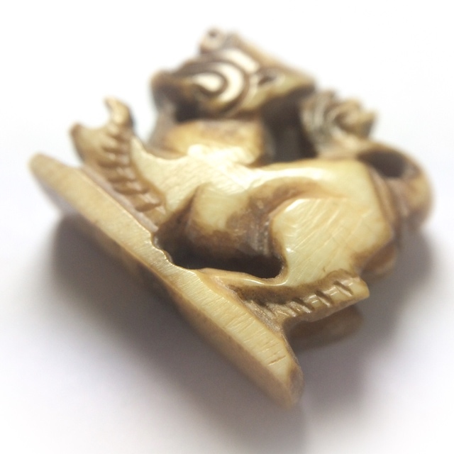 Paya Kochasri Nga Gae Carved Elephant-Lion 3rd Prize Winner & Certificate Free EMS Luang Por Heng Wat Khao Din