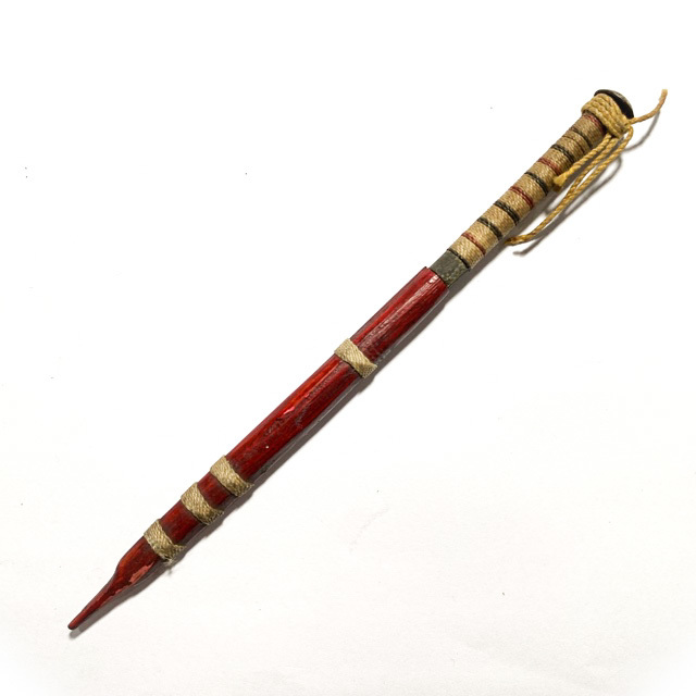 Meet Daab Lek Akom Ritual Spirit Knife Thai Flag Cord Hilt & Sinjana Cord spellbound wrapped sheath 6 Inches - Luang Por Tob