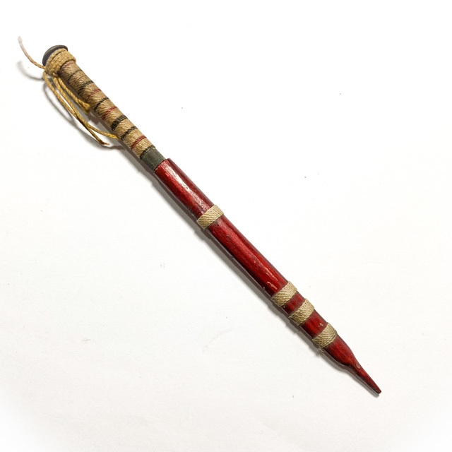 Meet Daab Lek Akom Ritual Spirit Knife Thai Flag Cord Hilt & Sinjana Cord spellbound wrapped sheath 6 Inches - Luang Por Tob