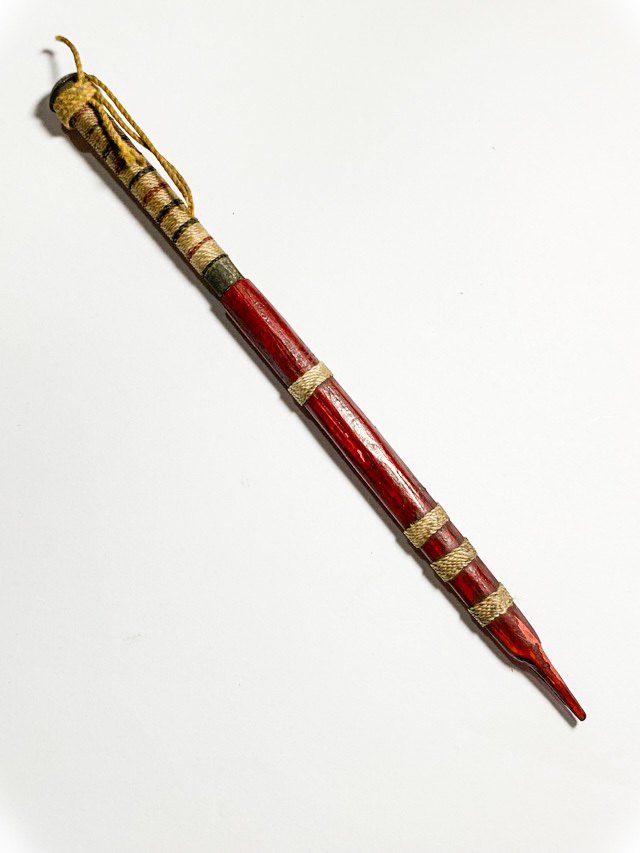 Meet Daab Lek Akom Ritual Spirit Knife Thai Flag Cord Hilt & Sinjana Cord spellbound wrapped sheath 6 Inches - Luang Por Tob