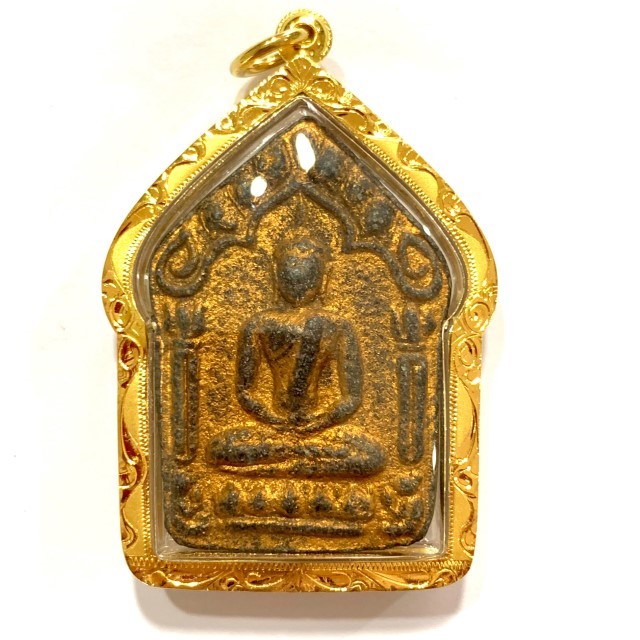 Khun Phaen Prai Kumarn Pim Niyom 2515 BE Block 2 Nuea Wan Plai Dam Takrut Sariga Solid Gold Casing & Authenticity Certificate Free EMS Luang Phu Tim 03733