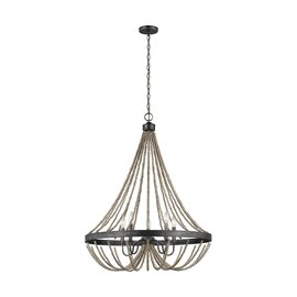 Washed Pine / Stardust Five Light Chandelier Washed Pine / Stardust Five Light Chandelier