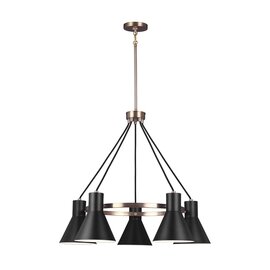 Satin Bronze / Black Five Light Chandelier Satin Bronze / Black Five Light Chandelier