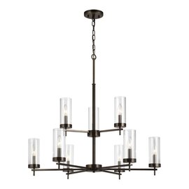 Brushed Oil Rubbed Bronze Nine Light Chandelier Brushed Oil Rubbed Bronze Nine Light Chandelier