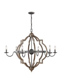 Stardust / Cerused Oak Six Light Chandelier Stardust / Cerused Oak Six Light Chandelier