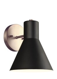 Satin Bronze / Black One Light Wall Sconce Satin Bronze / Black One Light Wall Sconce