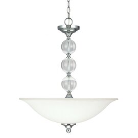 Chrome / Optic Crystal Three Light Pendant Chrome / Optic Crystal Three Light Pendant