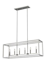Brushed Nickel Six Light Island Pendant Brushed Nickel Six Light Island Pendant