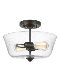 Heirloom Bronze Two Light Semi-Flush Mount Heirloom Bronze Two Light Semi-Flush Mount