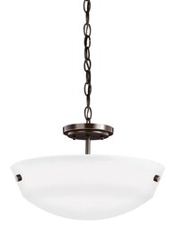 Heirloom Bronze Two Light Semi-Flush Convertible Heirloom Bronze Two Light Semi-Flush Convertible