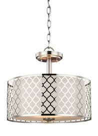 Brushed Nickel Two Light Semi-Flush Convertible Brushed Nickel Two Light Semi-Flush Convertible