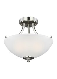 Brushed Nickel Two Light Semi-Flush Convertible Brushed Nickel Two Light Semi-Flush Convertible