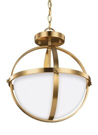 Satin Bronze Two Light Semi-Flush Convertible Satin Bronze Two Light Semi-Flush Convertible