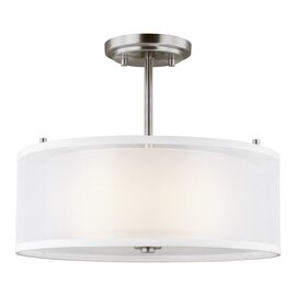 Brushed Nickel Two Light Semi-Flush Mount Brushed Nickel Two Light Semi-Flush Mount