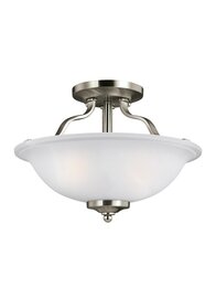 Brushed Nickel Two Light Semi-Flush Mount Brushed Nickel Two Light Semi-Flush Mount