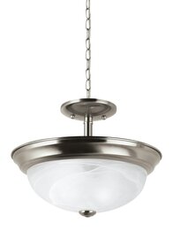Brushed Nickel Two Light Semi-Flush Mount Brushed Nickel Two Light Semi-Flush Mount