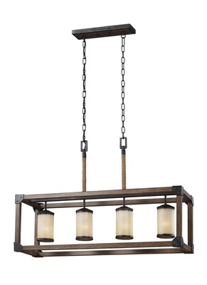 Stardust / Cerused Oak Four Light Island Pendant Stardust / Cerused Oak Four Light Island Pendant