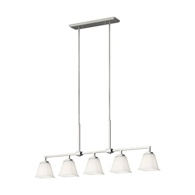 Brushed Nickel Five Light Island Pendant Brushed Nickel Five Light Island Pendant