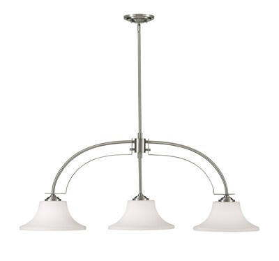 Brushed Steel Three Light Island Pendant Brushed Steel Three Light Island Pendant