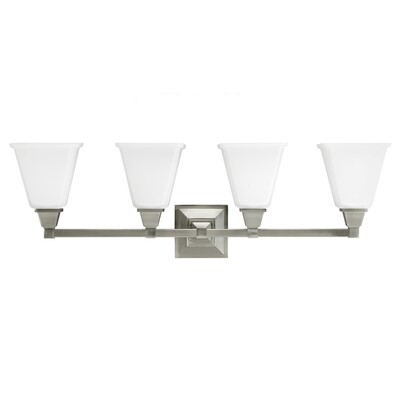 Brushed Nickel Four Light Vanity Fixtures Brushed Nickel Four Light Vanity Fixtures