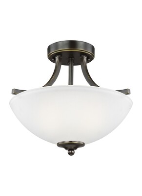Heirloom Bronze Two Light Semi-Flush Convertible Heirloom Bronze Two Light Semi-Flush Convertible