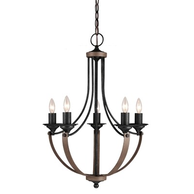Stardust / Cerused Oak Five Light Chandelier Stardust / Cerused Oak Five Light Chandelier