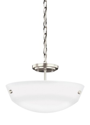 Brushed Nickel Two Light Semi-Flush Convertible Brushed Nickel Two Light Semi-Flush Convertible