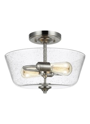 Brushed Nickel Two Light Semi-Flush Mount Brushed Nickel Two Light Semi-Flush Mount