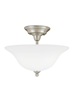 Brushed Nickel Three Light Semi-Flush Mount Brushed Nickel Three Light Semi-Flush Mount