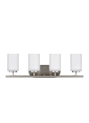 Brushed Nickel Four Light Vanity Fixtures Brushed Nickel Four Light Vanity Fixtures
