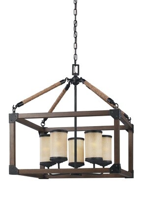 Stardust / Cerused Oak Five Light Chandelier Stardust / Cerused Oak Five Light Chandelier
