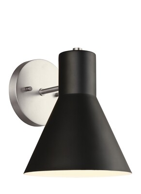 Brushed Nickel / Black One Light Wall Sconce Brushed Nickel / Black One Light Wall Sconce