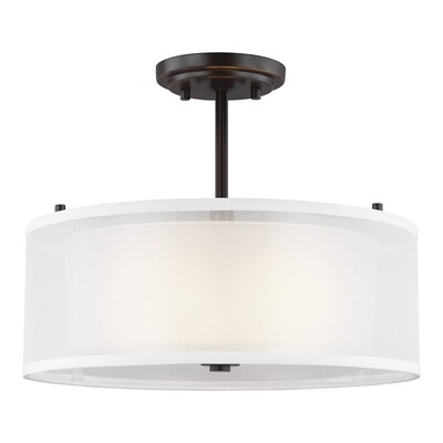Heirloom Bronze Two Light Semi-Flush Mount Heirloom Bronze Two Light Semi-Flush Mount