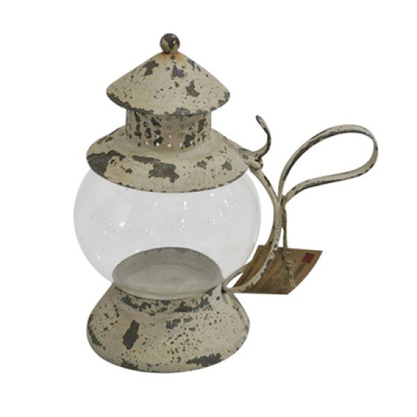 Antique White Metal Candle Holder B-700677