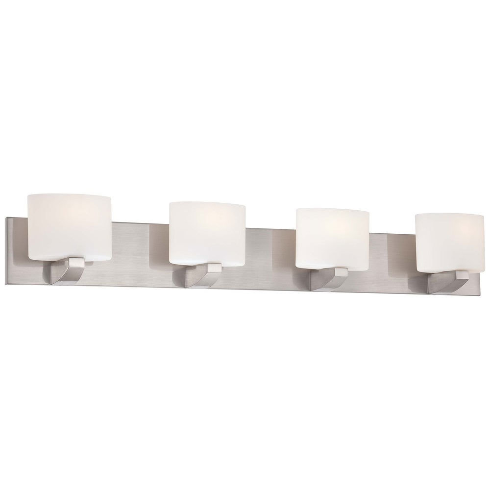 Craftsman Brushed Nickel 4Lt Bath Bar Craftsman Brushed Nickel 4Lt Bath Bar