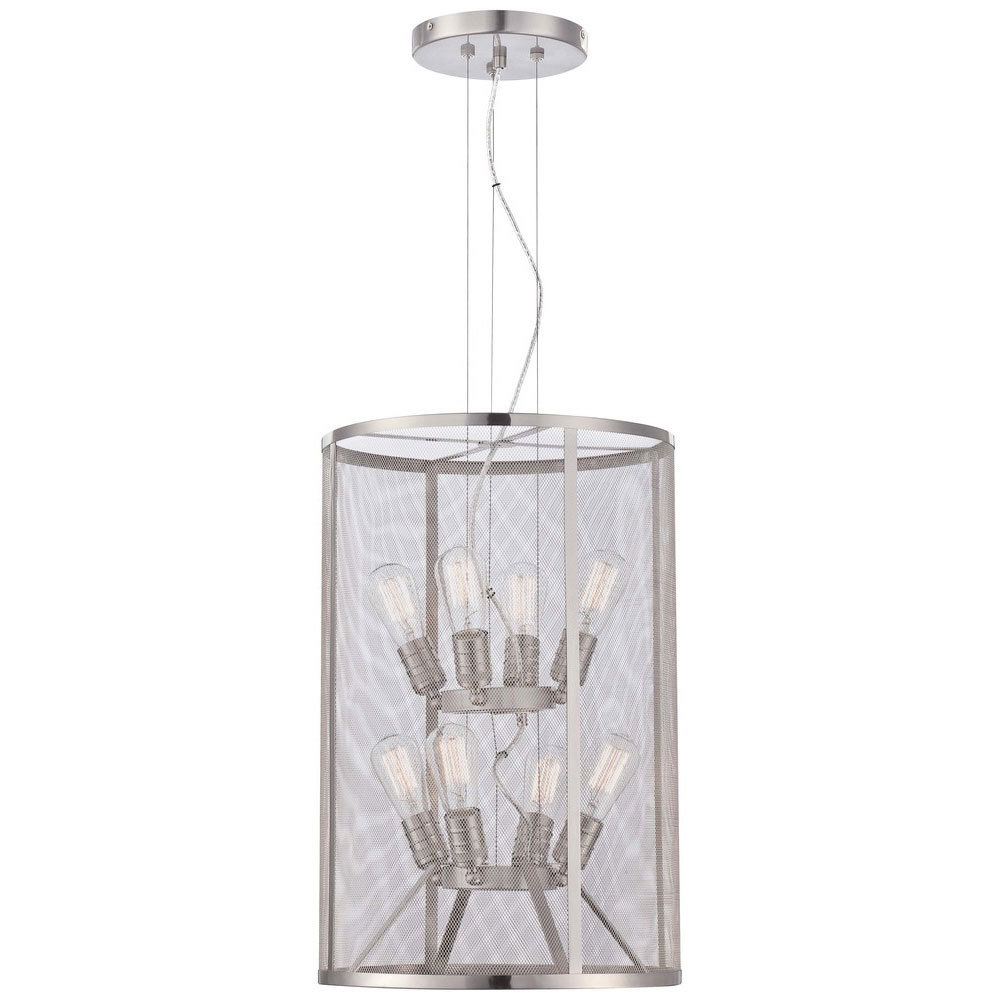 Downtown Edison Brushed Nickel 8Lt Pendant T-997525